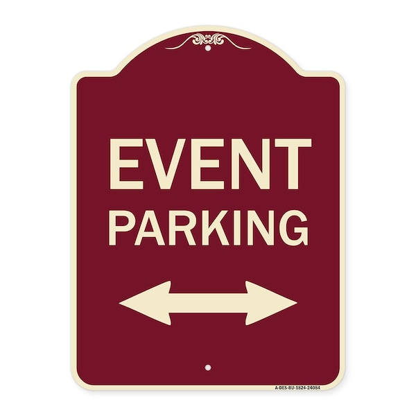Signmission Event Parking Bidirectional Arrow Heavy-Gauge Aluminum Architectural Sign, 24" x 18", BU-1824-24084 A-DES-BU-1824-24084 - main